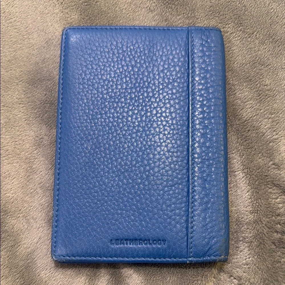 Blue Leather Passport Holder - Picture 3 of 3
